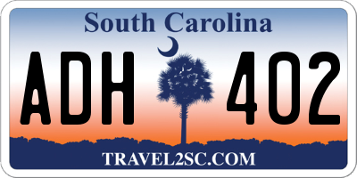 SC license plate ADH402
