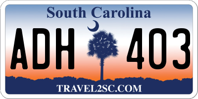SC license plate ADH403