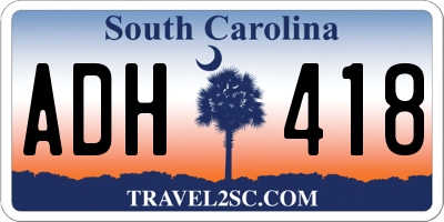 SC license plate ADH418