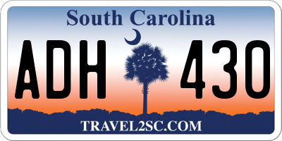 SC license plate ADH430