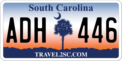 SC license plate ADH446