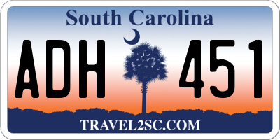SC license plate ADH451