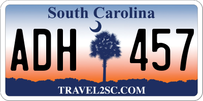 SC license plate ADH457