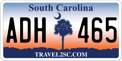 SC license plate ADH465