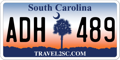 SC license plate ADH489