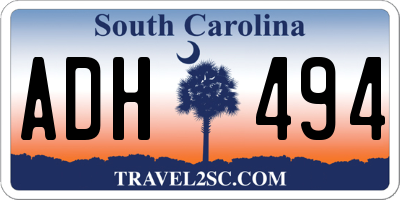 SC license plate ADH494