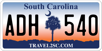 SC license plate ADH540