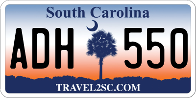 SC license plate ADH550