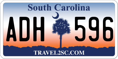 SC license plate ADH596