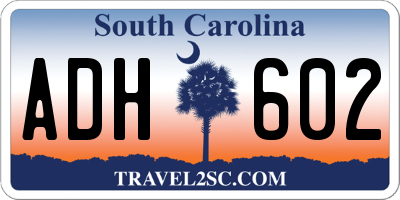 SC license plate ADH602