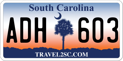 SC license plate ADH603