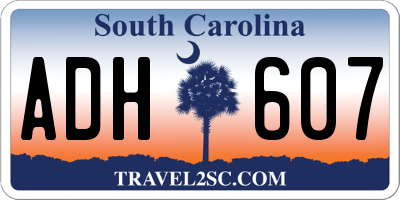 SC license plate ADH607