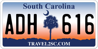 SC license plate ADH616