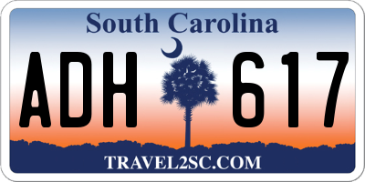 SC license plate ADH617