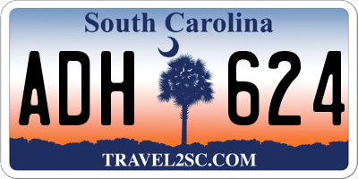 SC license plate ADH624
