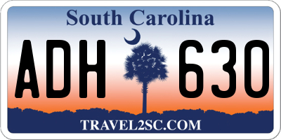 SC license plate ADH630