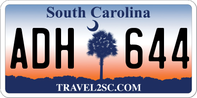 SC license plate ADH644