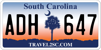 SC license plate ADH647