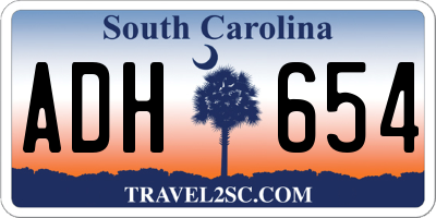 SC license plate ADH654