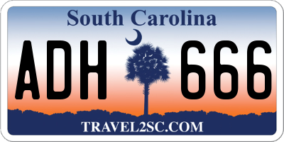SC license plate ADH666