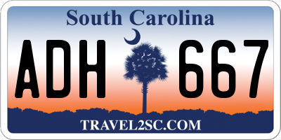 SC license plate ADH667