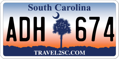 SC license plate ADH674