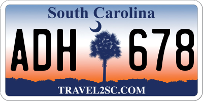SC license plate ADH678