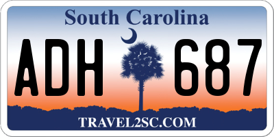 SC license plate ADH687