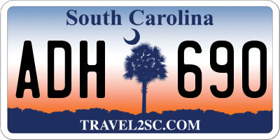 SC license plate ADH690