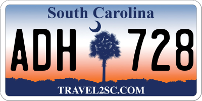 SC license plate ADH728