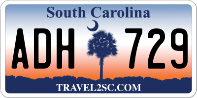 SC license plate ADH729