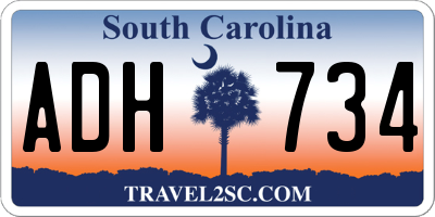 SC license plate ADH734