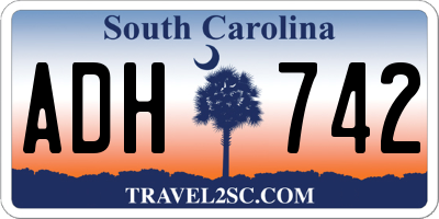 SC license plate ADH742