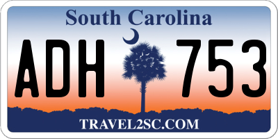 SC license plate ADH753