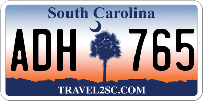 SC license plate ADH765