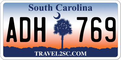 SC license plate ADH769
