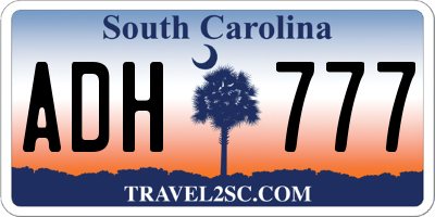 SC license plate ADH777