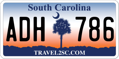 SC license plate ADH786