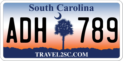 SC license plate ADH789
