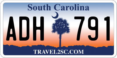 SC license plate ADH791