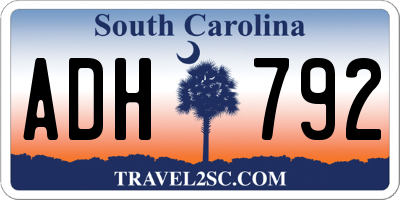 SC license plate ADH792
