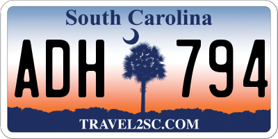 SC license plate ADH794