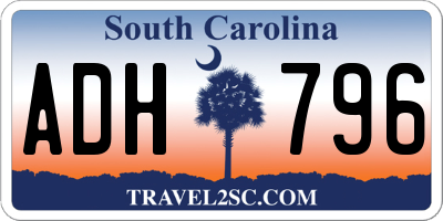 SC license plate ADH796