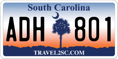 SC license plate ADH801
