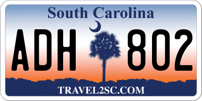SC license plate ADH802