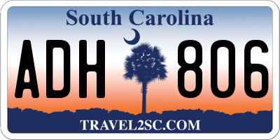 SC license plate ADH806