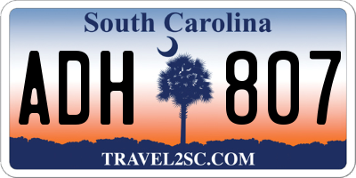 SC license plate ADH807