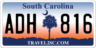 SC license plate ADH816