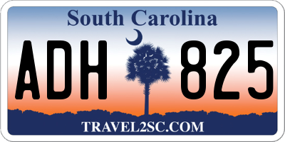 SC license plate ADH825