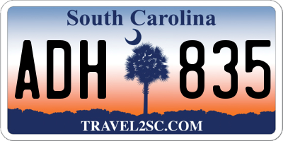 SC license plate ADH835